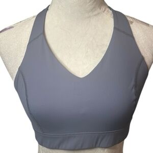 Outdoor V Neck Sports Bra Adjustable Back Straps Hook & Eye Closure S/M
